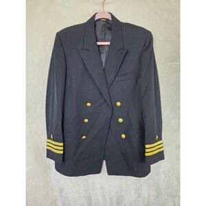 Vintage Flying Cross Mens Military‎ Naval Officer Blazer Gold Buttons